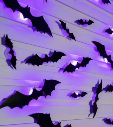 Midnight Bat Swarm | Halloween 3D Wall Bats with LED Light – Spooklet